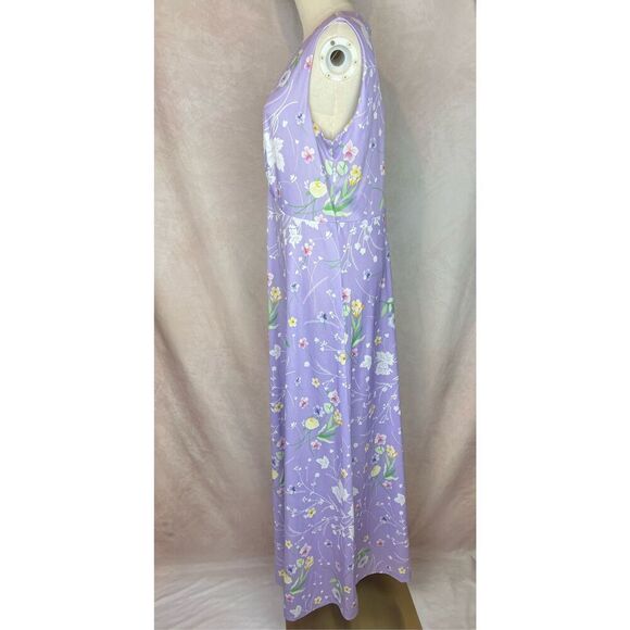 Vintage 1970s L/XL Floral Whimsical Dress Mod MCM Plus Size - Picture 5 of 12